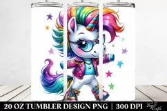 Cute Dancing Unicorn Clipart, High-Res 20 Oz Tumbler Product Image 2