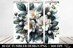 Shiny Jasmine Watercolor Splash | 20 Oz Tumbler Product Image 2