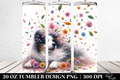 Dog Tumbling with Spring Petals | 20 Oz Tumbler Product Image 2