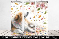 Dog Tumbling with Spring Petals | 20 Oz Tumbler Product Image 2