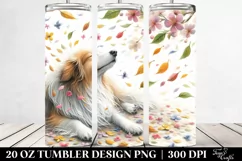 Dog Tumbling with Spring Petals | 20 Oz Tumbler Product Image 2
