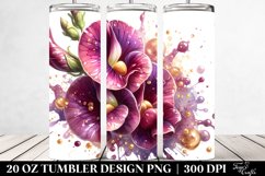 20 Oz Tumbler Sublimation | Glossy Sweet Pea with Golden Product Image 2