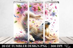 Dog Tumbling with Spring Petals | 20 Oz Tumbler Product Image 2