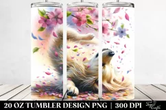 Dog Tumbling with Spring Petals | 20 Oz Tumbler Product Image 2