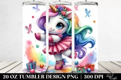 Vibrant Cute Unicorn Dressed | 20 oz Tumbler Product Image 2