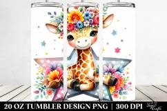 Cute Giraffe Watercolor 20 Oz Tumbler Product Image 2