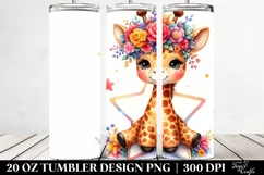 Cute Giraffe Watercolor 20 Oz Tumbler Product Image 2