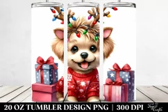 Cute Labrador Retriever with Reindeer Horns,Transparent PNG Product Image 2