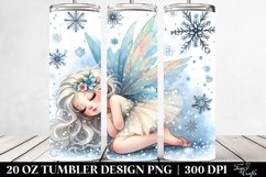 Whimsical Fairy in Snowflakes Clipart, 20 Oz Tumbler Product Image 2