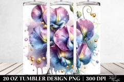 20 Oz Tumbler Sublimation | Glossy Sweet Pea with Golden Product Image 2