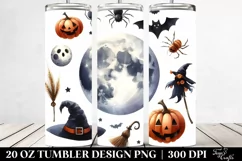 Simple Funny Full Moon Halloween Clipart 20 Oz Tumbler Product Image 2