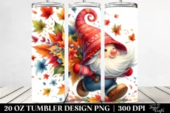 Abstract 3D Gnome Autumn Leaves Metallic | 20 oz Tumbler Product Image 2
