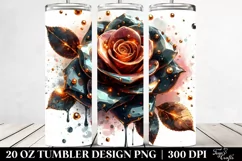 20 Oz Tumbler Sublimation | Glossy Rose with Golden Product Image 2