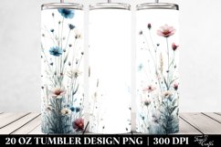 Centered Watercolor Wild Flowers | 20 Oz Tumbler Product Image 2