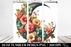Vintage Postcard Half Moon Clipart, High-Res 20 Oz Tumbler Product Image 2