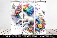 Baby Unicorn Spring Petals. 20 oz Tumbler Design Product Image 2