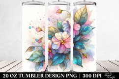 Abstract Wooden Stained Impatiens 20 Oz Tumbler Product Image 2