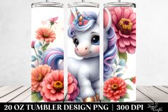 Cute Baby Unicorn Watercolor | 20 oz Tumbler Product Image 2