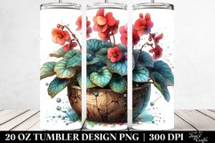 20 Oz Tumbler Sublimation | Stained Begonia with Metallic Product Image 2