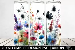Watercolor Wild Flowers | 20 Oz Tumbler Product Image 2