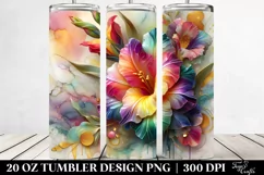Colorful Gladiolus Marble Background | 20 Oz Tumbler Product Image 2