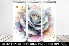 20 Oz Tumbler Sublimation | Glossy Rose with Golden Product Image 2