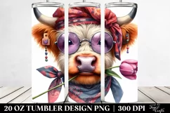 Highland Cow Portrait | 20 Oz Tumbler Product Image 2