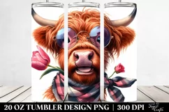 Highland Cow Portrait | 20 Oz Tumbler Product Image 2