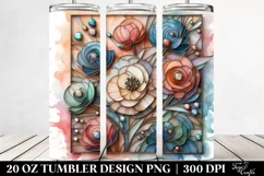 Wooden Ranunculus Clipart, Transparent 20 Oz Tumbler Product Image 2