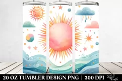 Colorful Simple Watercolor Sun 20 oz Tumbler Product Image 2