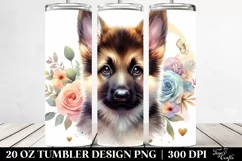 Cute German Shepherd Clipart, Transparent 20 Oz Tumbler Product Image 2