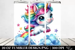 Baby Unicorn Jumping | 20 oz Tumbler Product Image 2
