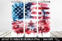 Washed Watercolor Flag | 20 oz Tumbler Product Image 2