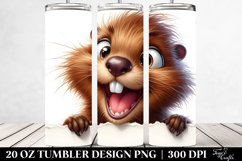 Funny Crazy Looking Beaver | 20 Oz Tumbler Product Image 2
