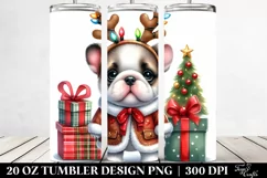Winter Dog with Reindeer Horns PNG Product Image 2