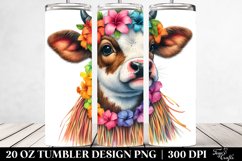 Baby Cow Hula Skirt. 20 oz Tumbler Design Product Image 2