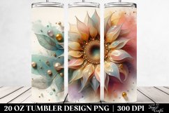 Abstract Wooden Sunflower 20 Oz Tumbler Product Image 2