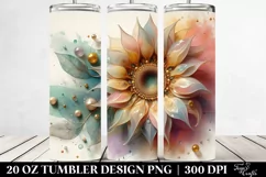 Abstract Wooden Sunflower 20 Oz Tumbler Product Image 2
