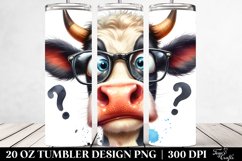 Watercolor Funny Cow Portrait | 20 Oz Tumbler Product Image 2
