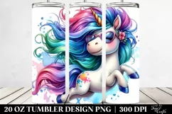 Cute Unicorn Jumping Clipart, High-Res 20 Oz Tumbler Product Image 2