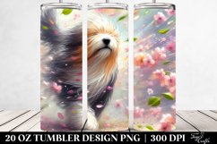 20 Oz Tumbler Sublimation | Tumbling Dog with Spring Petals Product Image 2