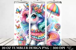 Vibrant Unicorn Drawing | 20 Oz Tumbler Product Image 2