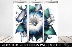 Detailed Morning Glory Round Watercolor Splash Tumbler Product Image 2