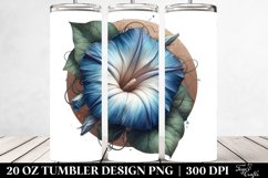 Detailed Morning Glory Round Watercolor Splash Tumbler Product Image 2