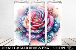 Detailed Vibrant Pastel Glossy Rose Made of Diamonds - 20 Oz Product Image 2