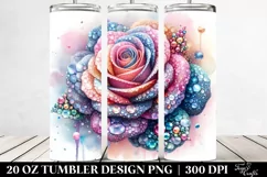 Detailed Vibrant Pastel Glossy Rose Made of Diamonds - 20 Oz Product Image 2