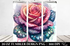Detailed Vibrant Pastel Glossy Rose Made of Diamonds - 20 Oz Product Image 2