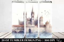 Washed Watercolor Castle | 20 oz Tumbler Product Image 2