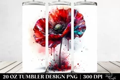 20 Oz Tumbler Sublimation | Glossy Poppy Product Image 2