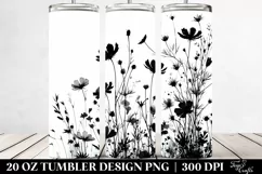 Bold Wild Flowers Silhouettes Tumbler Product Image 2